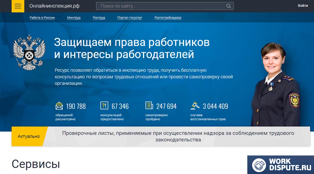 скриншот онлайнинспекции российской федирации